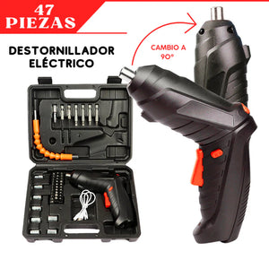 DESTORNILLADOR INALÁMBRICO 47 PIEZAS + ENVIO GRATUITO